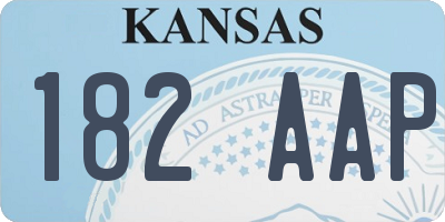 KS license plate 182AAP