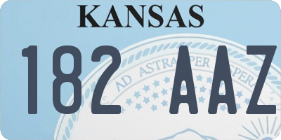 KS license plate 182AAZ