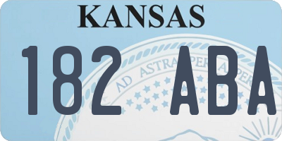 KS license plate 182ABA