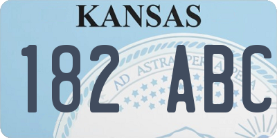 KS license plate 182ABC