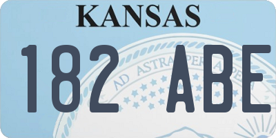 KS license plate 182ABE