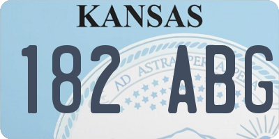 KS license plate 182ABG