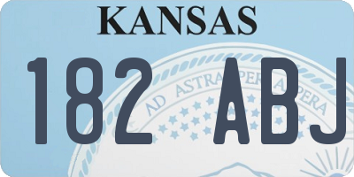 KS license plate 182ABJ