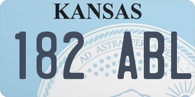 KS license plate 182ABL