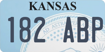 KS license plate 182ABP
