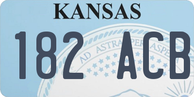 KS license plate 182ACB