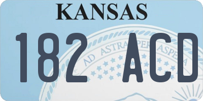 KS license plate 182ACD