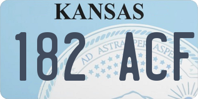 KS license plate 182ACF