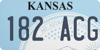 KS license plate 182ACG