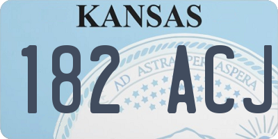 KS license plate 182ACJ
