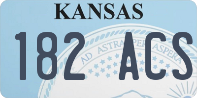 KS license plate 182ACS