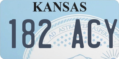KS license plate 182ACY
