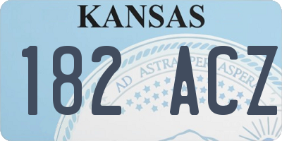 KS license plate 182ACZ