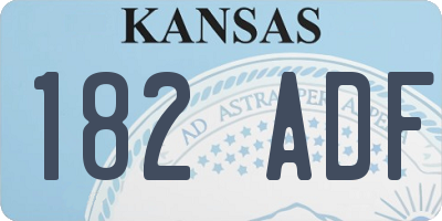 KS license plate 182ADF