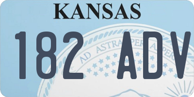 KS license plate 182ADV