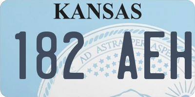 KS license plate 182AEH