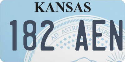 KS license plate 182AEN