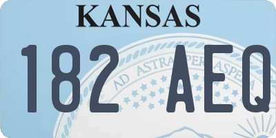 KS license plate 182AEQ