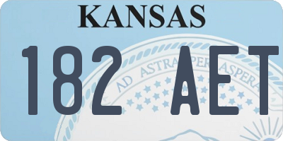 KS license plate 182AET