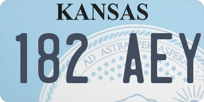 KS license plate 182AEY