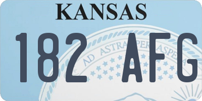 KS license plate 182AFG