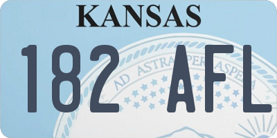 KS license plate 182AFL