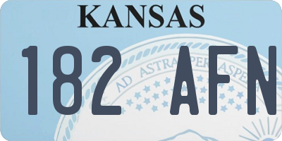 KS license plate 182AFN