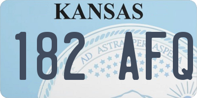 KS license plate 182AFQ