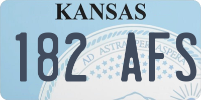 KS license plate 182AFS