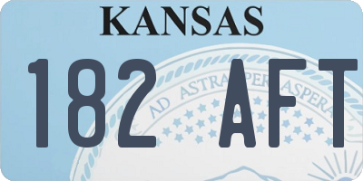 KS license plate 182AFT