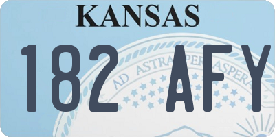 KS license plate 182AFY