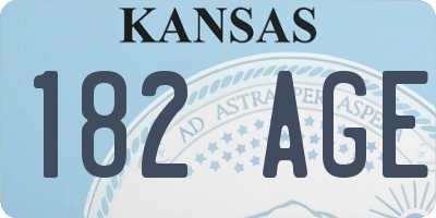 KS license plate 182AGE