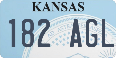KS license plate 182AGL