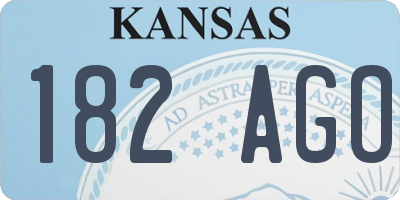 KS license plate 182AGO