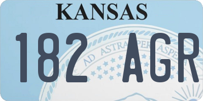 KS license plate 182AGR
