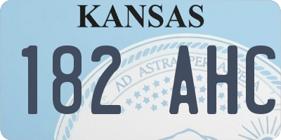 KS license plate 182AHC