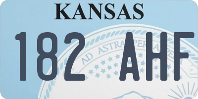 KS license plate 182AHF