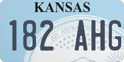 KS license plate 182AHG