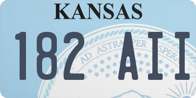 KS license plate 182AII