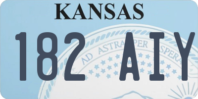 KS license plate 182AIY