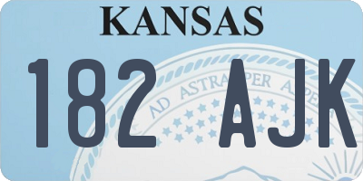 KS license plate 182AJK
