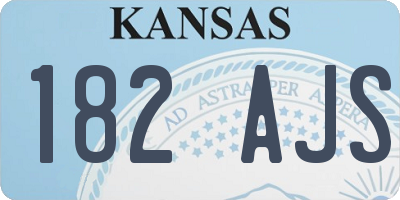 KS license plate 182AJS