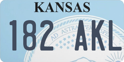 KS license plate 182AKL