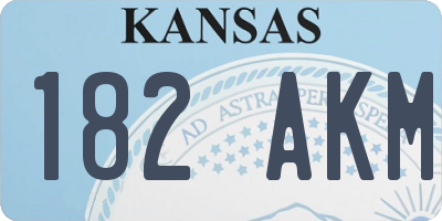 KS license plate 182AKM