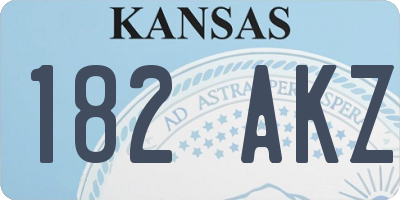 KS license plate 182AKZ