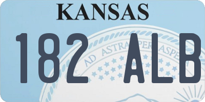 KS license plate 182ALB