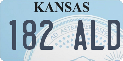 KS license plate 182ALD