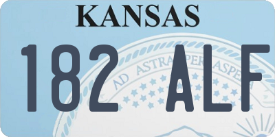 KS license plate 182ALF