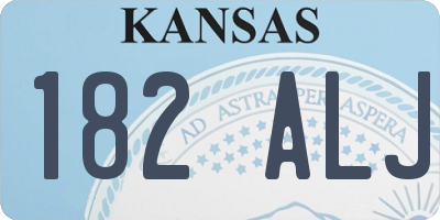 KS license plate 182ALJ