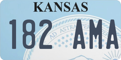KS license plate 182AMA